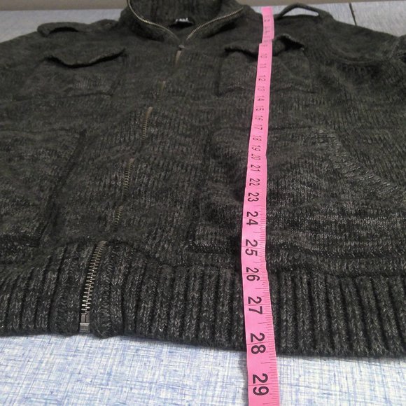 Rock & Republic Jacket Sweater Gray Long Sleeve Full Zip Men's XXL - Picture 7 of 8